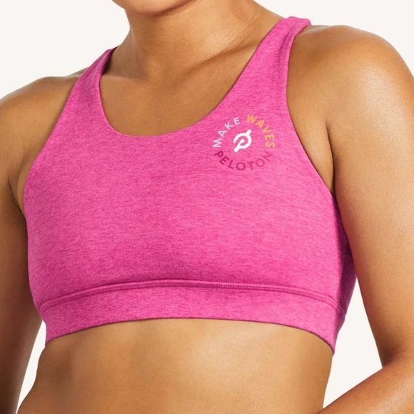 Peloton Strappy Heathered Bra Pink - Make Waves Sz Small - Picture 1 of 9